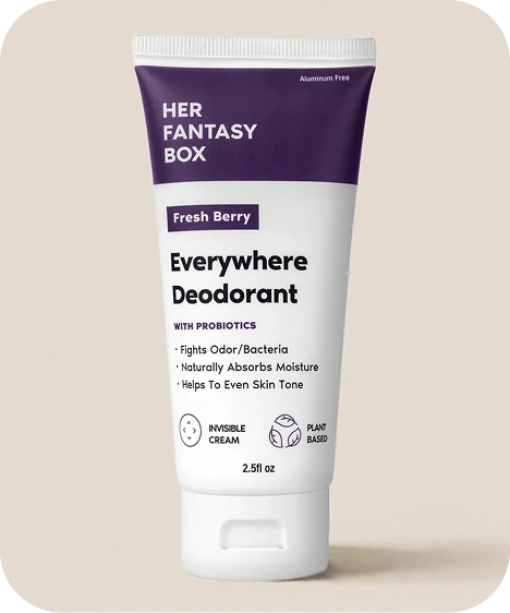 Her Fantasy Box Everywhere Deodorant Fresh Berry — probiotic cream deodorant that fights odor and absorbs moisture