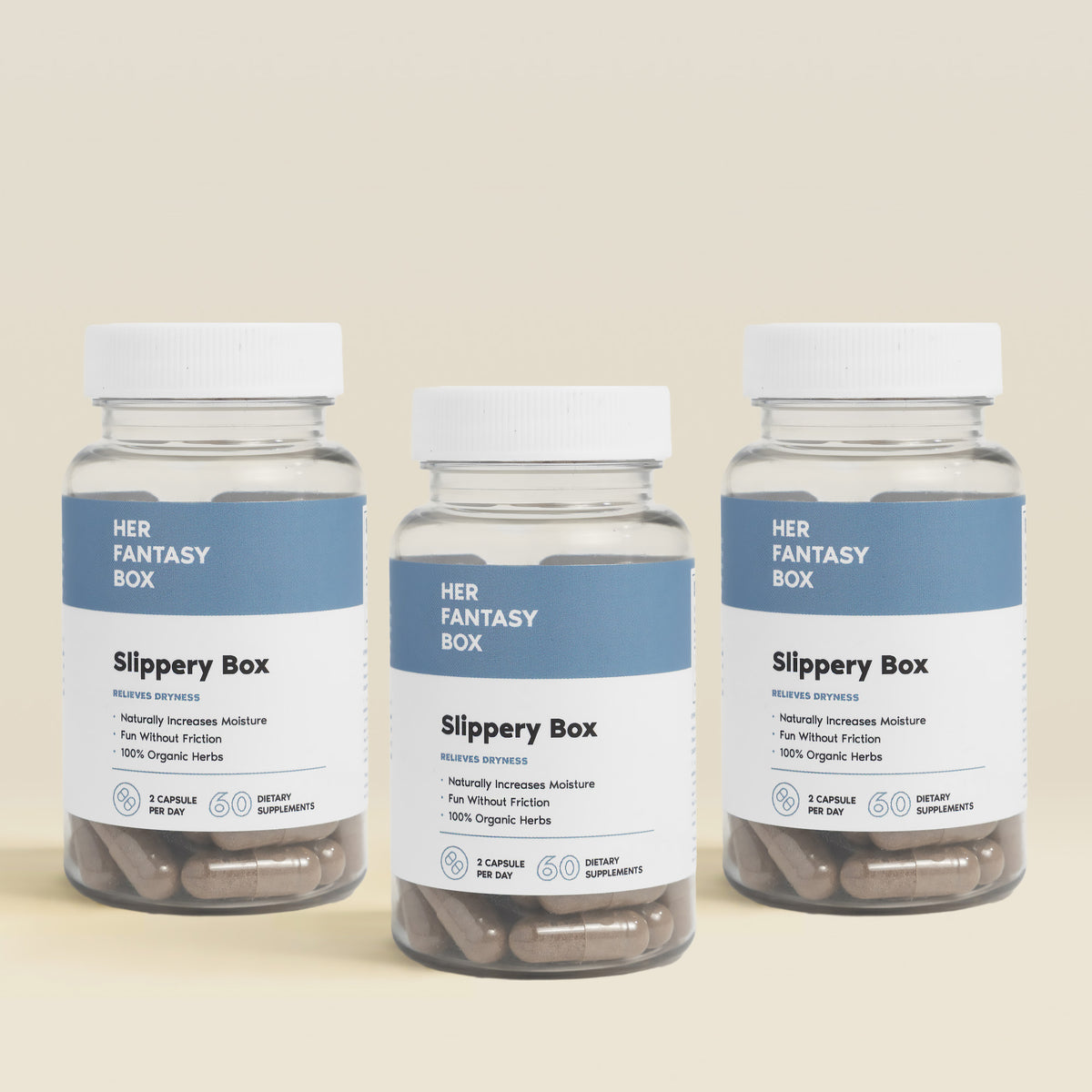 Slippery Box - Slippery Elm Bark Vaginal Moisturizer Capsule - 3 pk