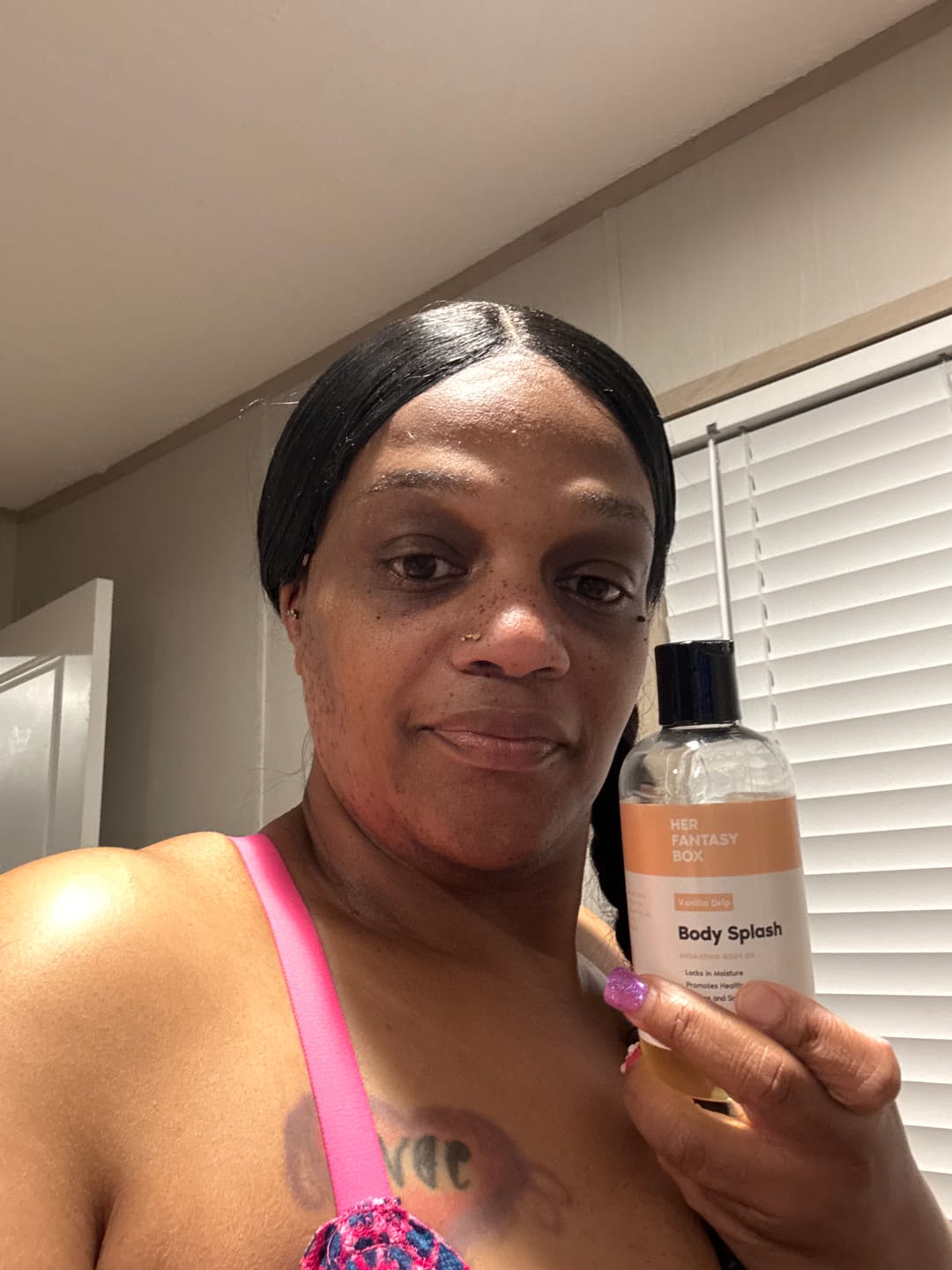 Customer photo review of Body Splash - Skin Smoothing Body Oil (Vanilla Drip)