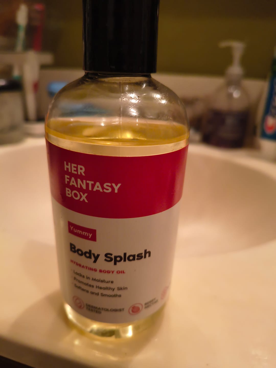 Customer photo review of Body Splash - Skin Smoothing Body Oil  (Yummy)