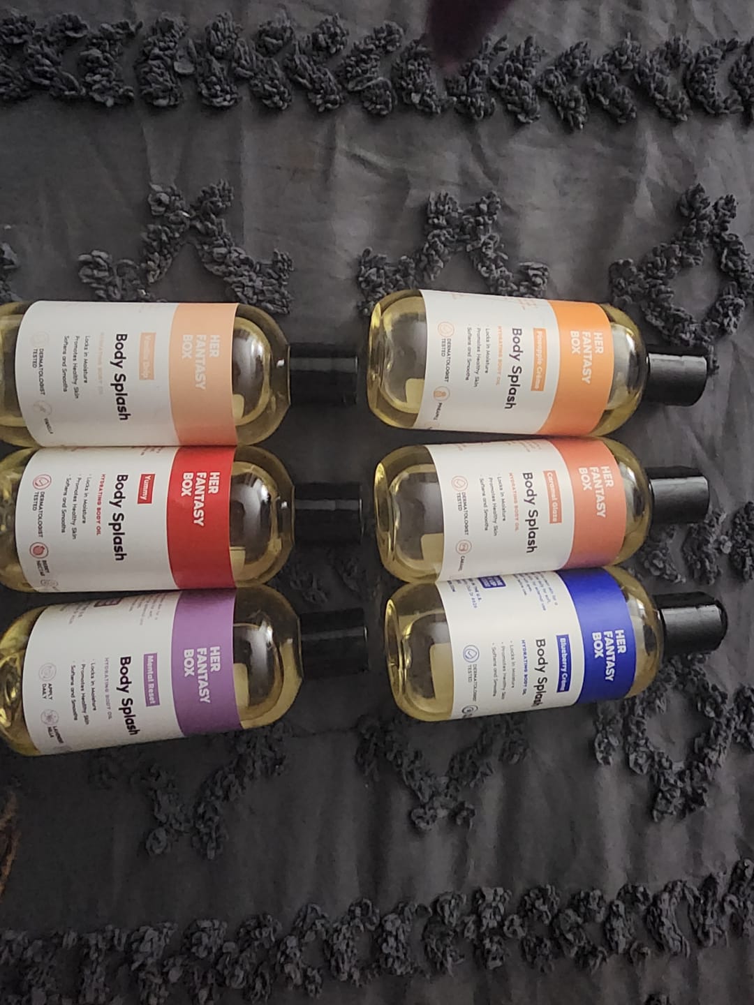Customer photo review of Body Splash - Skin Smoothing Body Oil (Caramel Glaze)